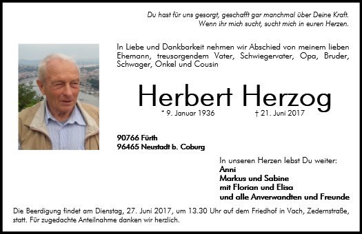 Erinnerungsbild für Herbert Herzog