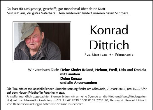 Erinnerungsbild für Konrad Dittrich